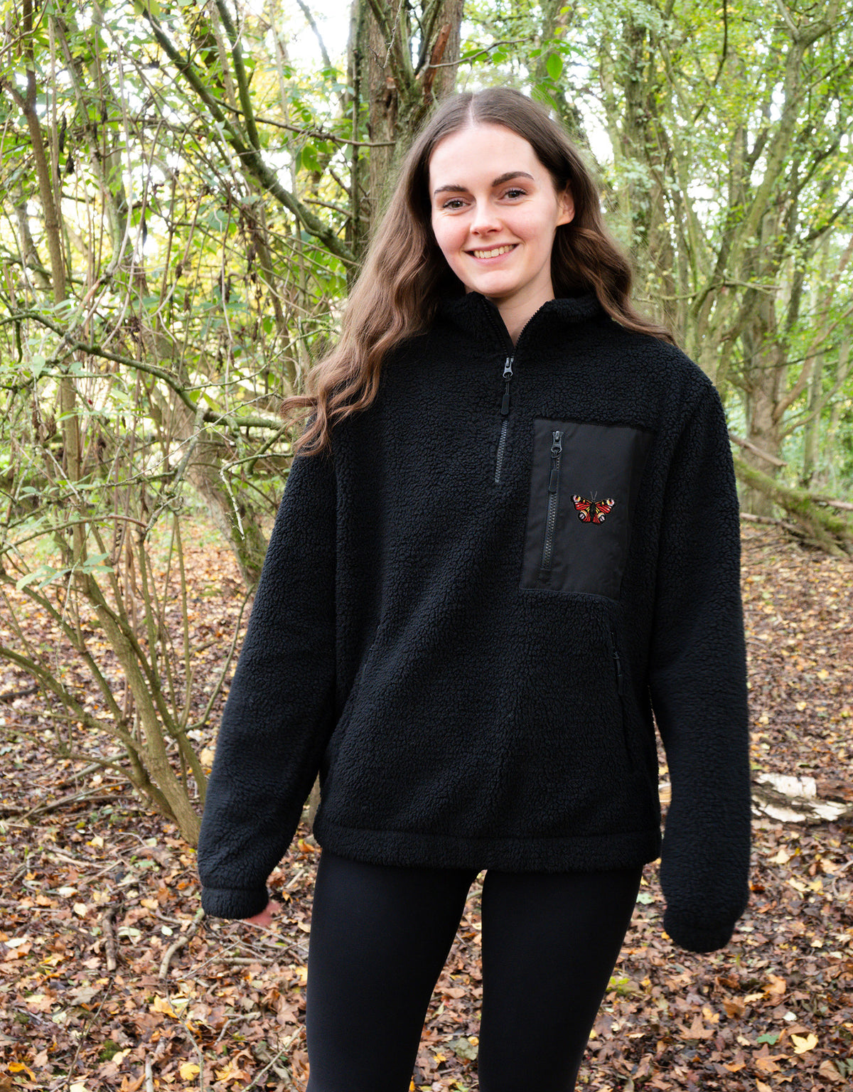 Peacock Butterfly 1/4 Zip Recycled Polyester Fleece