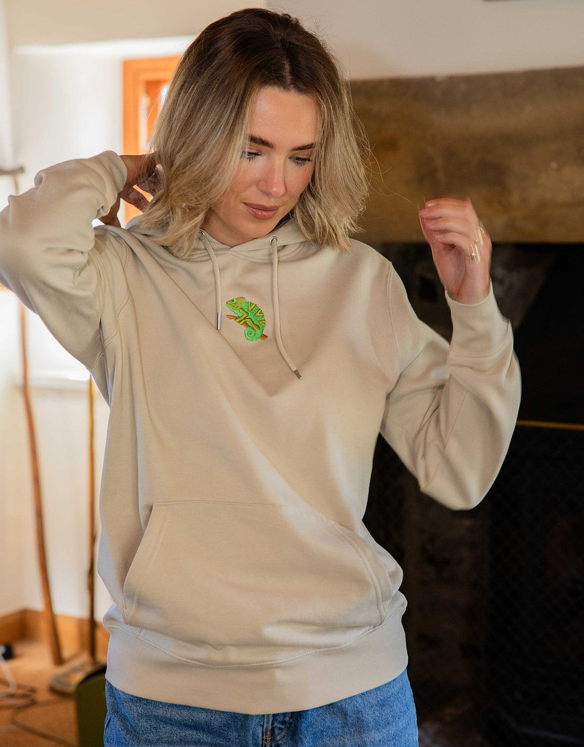 Chameleon Embroidered Unisex Hoodie