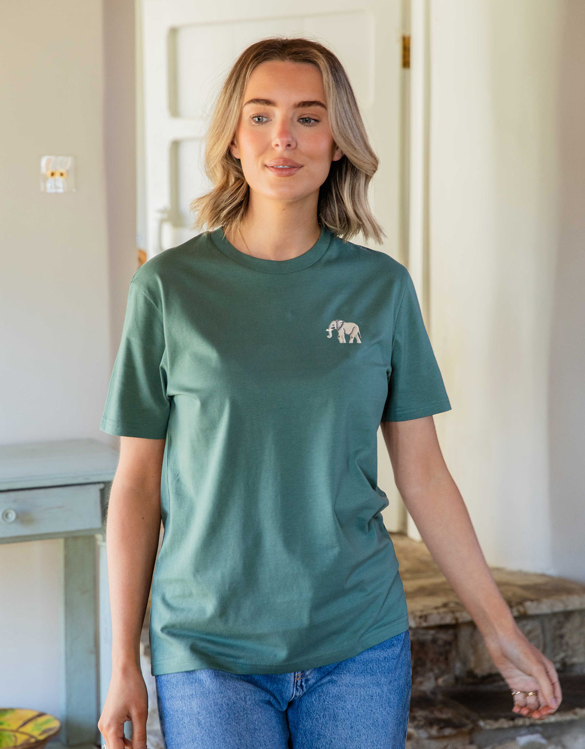 Elephant Embroidered Unisex T-Shirt