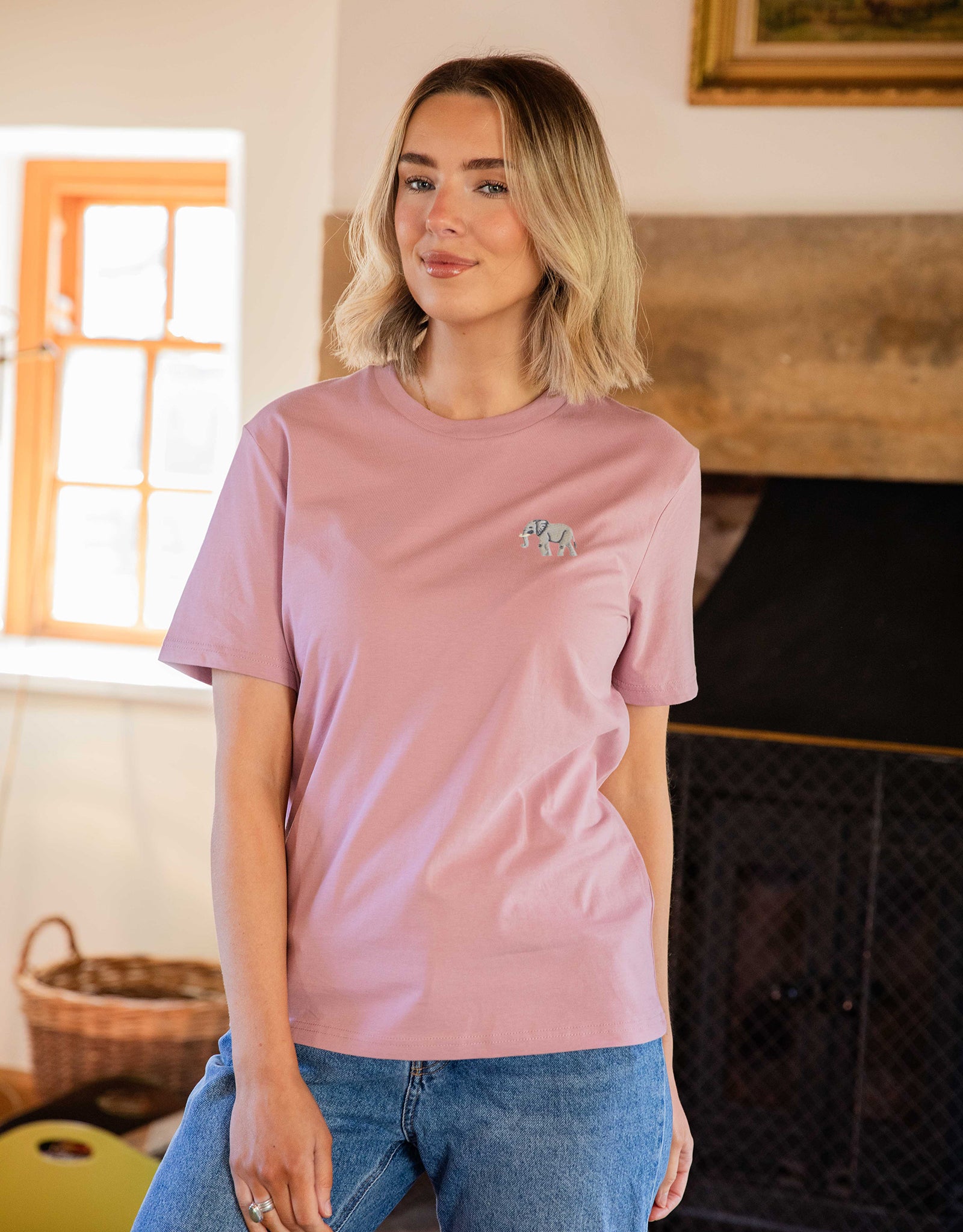 Elephant Embroidered Unisex T-Shirt