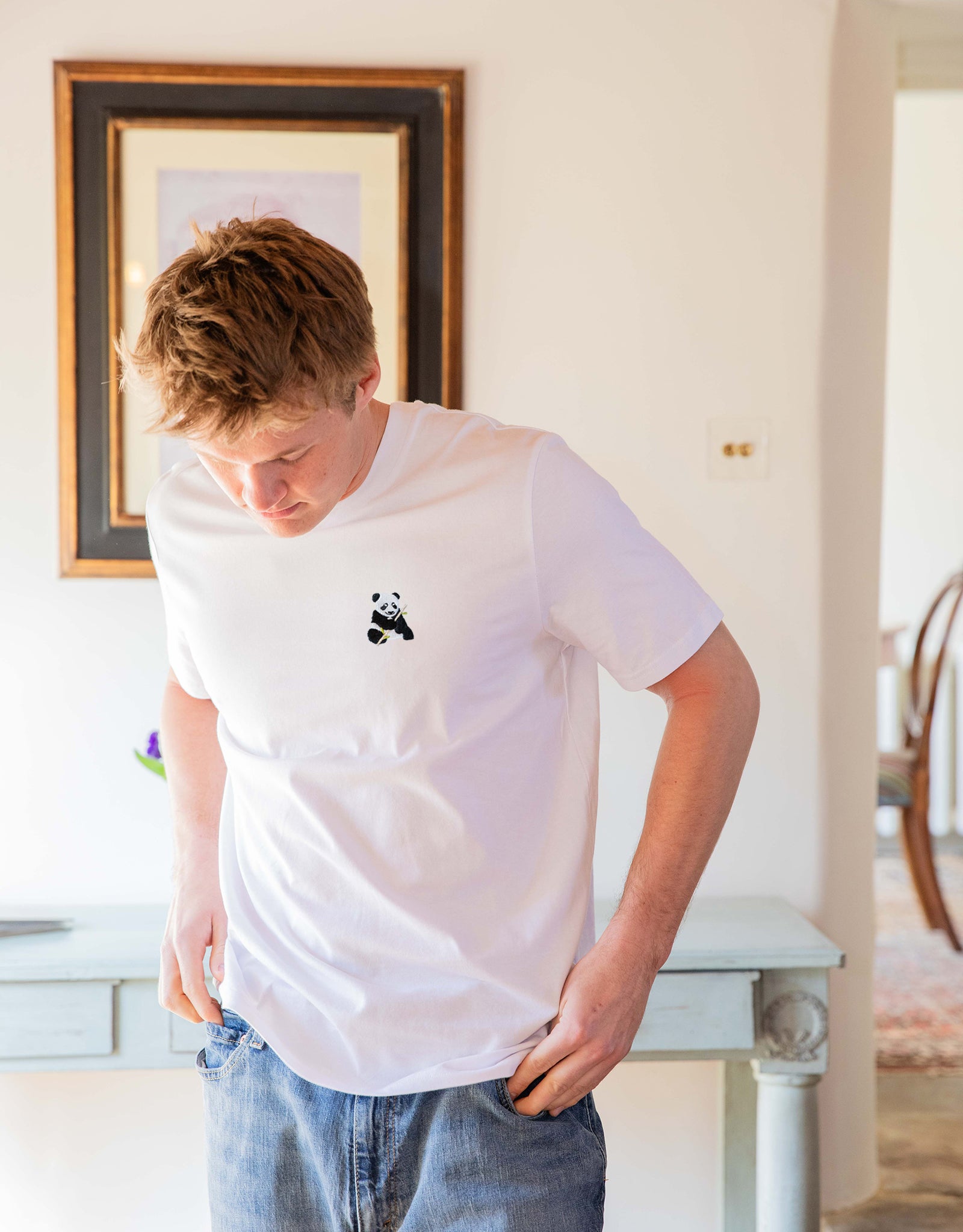 Giant Panda Embroidered Unisex T-Shirt