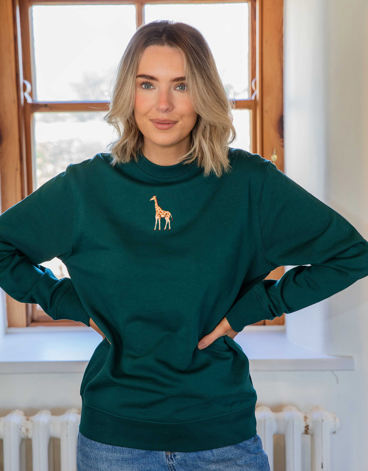 Giraffe Embroidered Unisex Sweatshirt