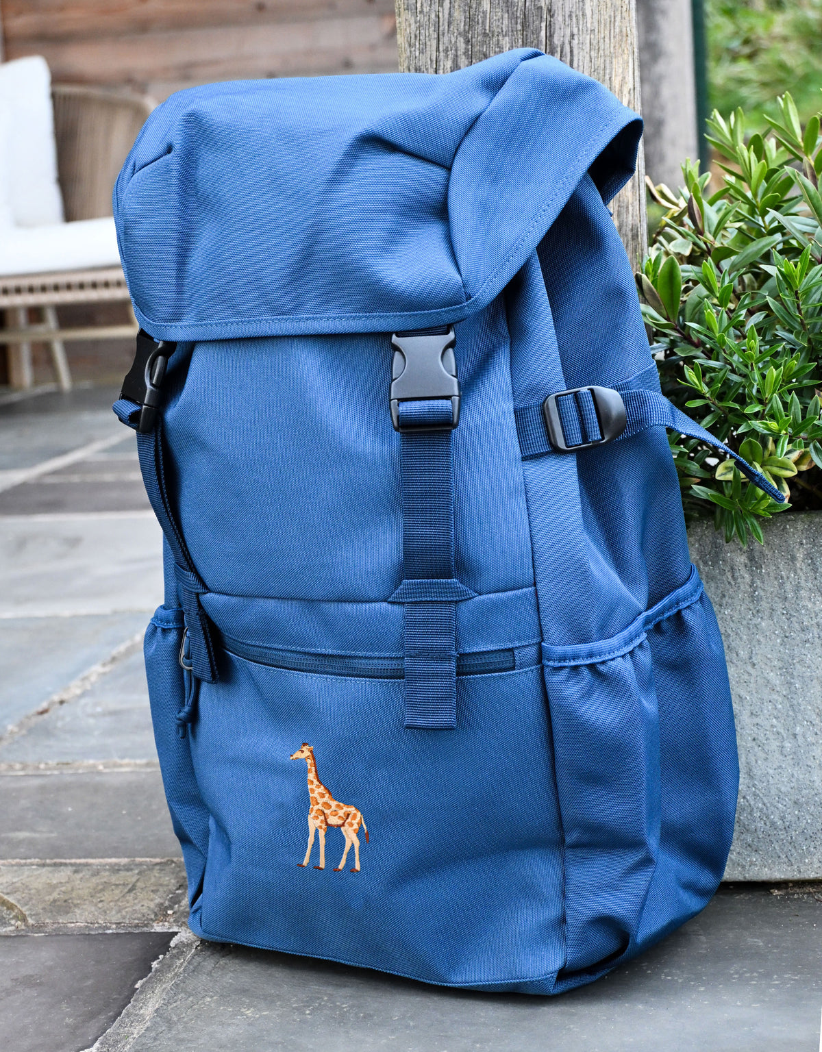 Giraffe Embroidered Recycled Rucksack