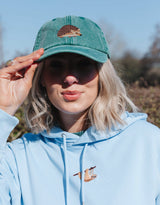 Hedgehog Embroidered Vintage Cap