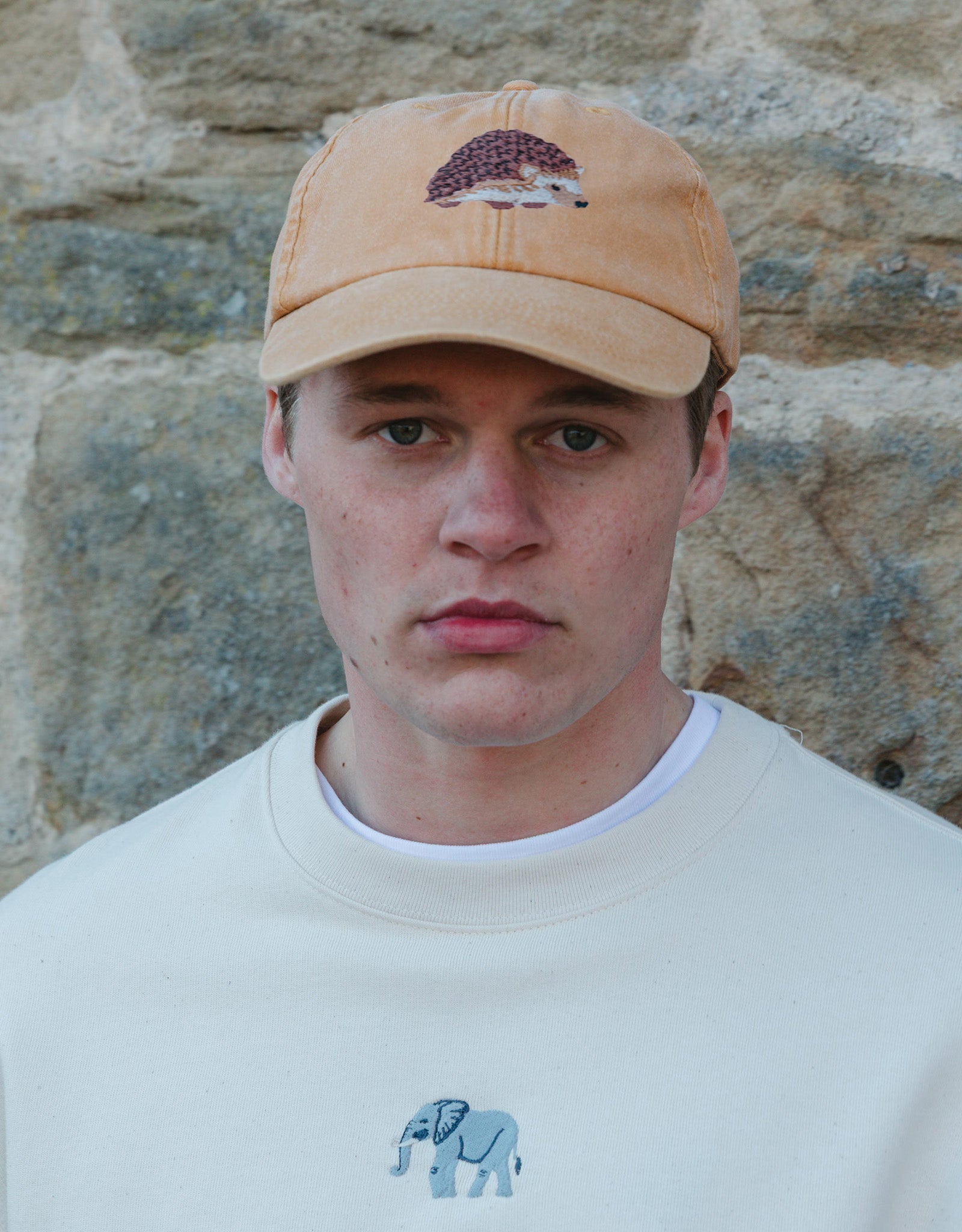 Hedgehog Embroidered Vintage Cap