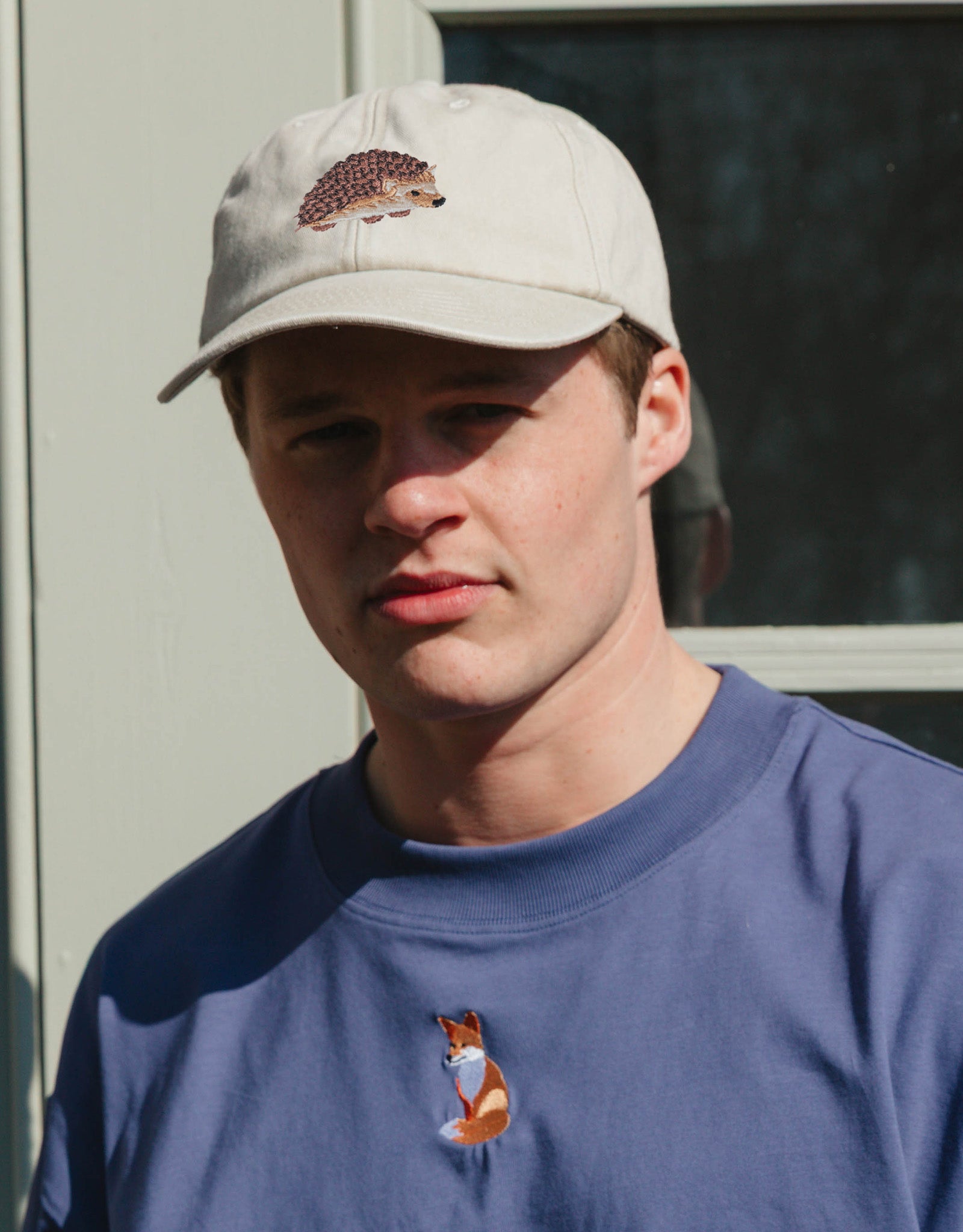 Hedgehog Embroidered Vintage Cap