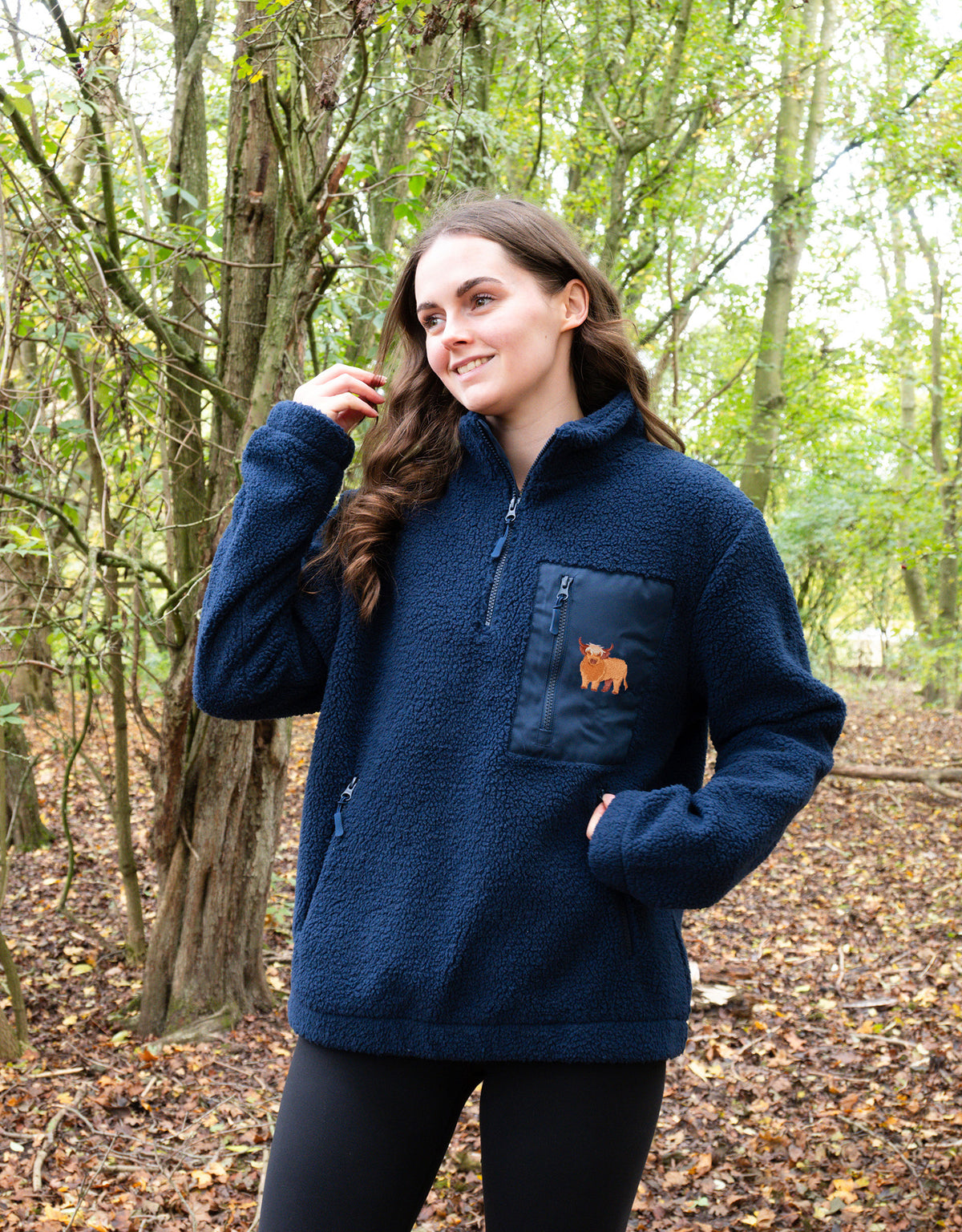 Highland Cow 1/4 Zip Recycled Polyester Fleece