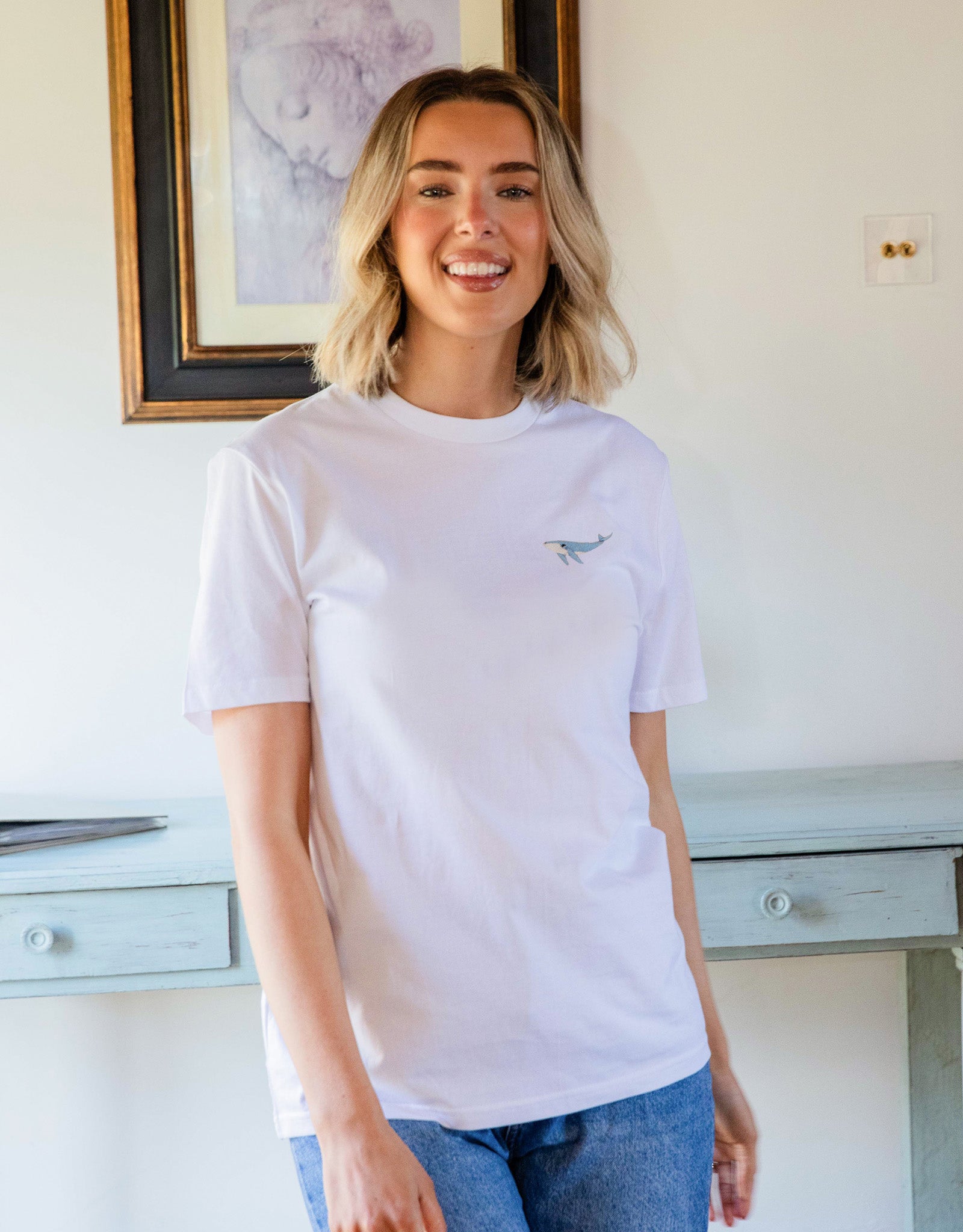 Humpback Whale Embroidered Unisex T-Shirt