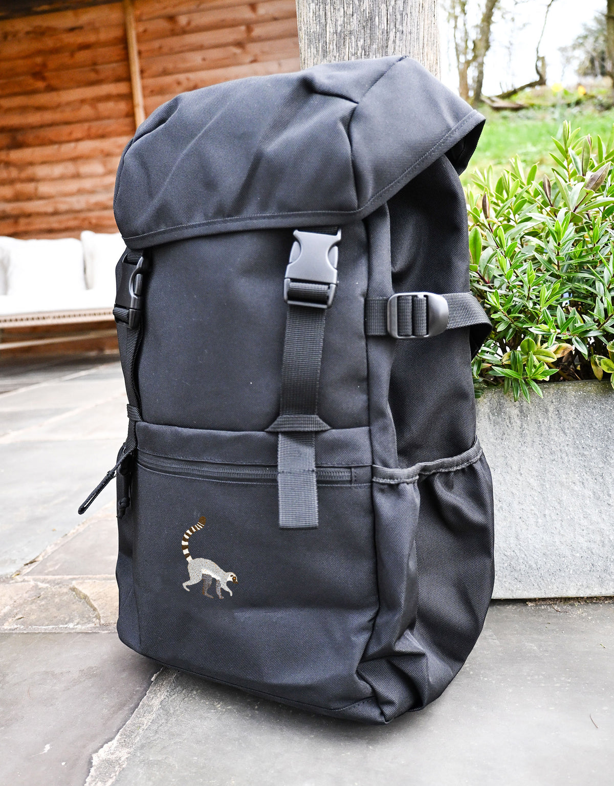 Lemur Embroidered Recycled Rucksack