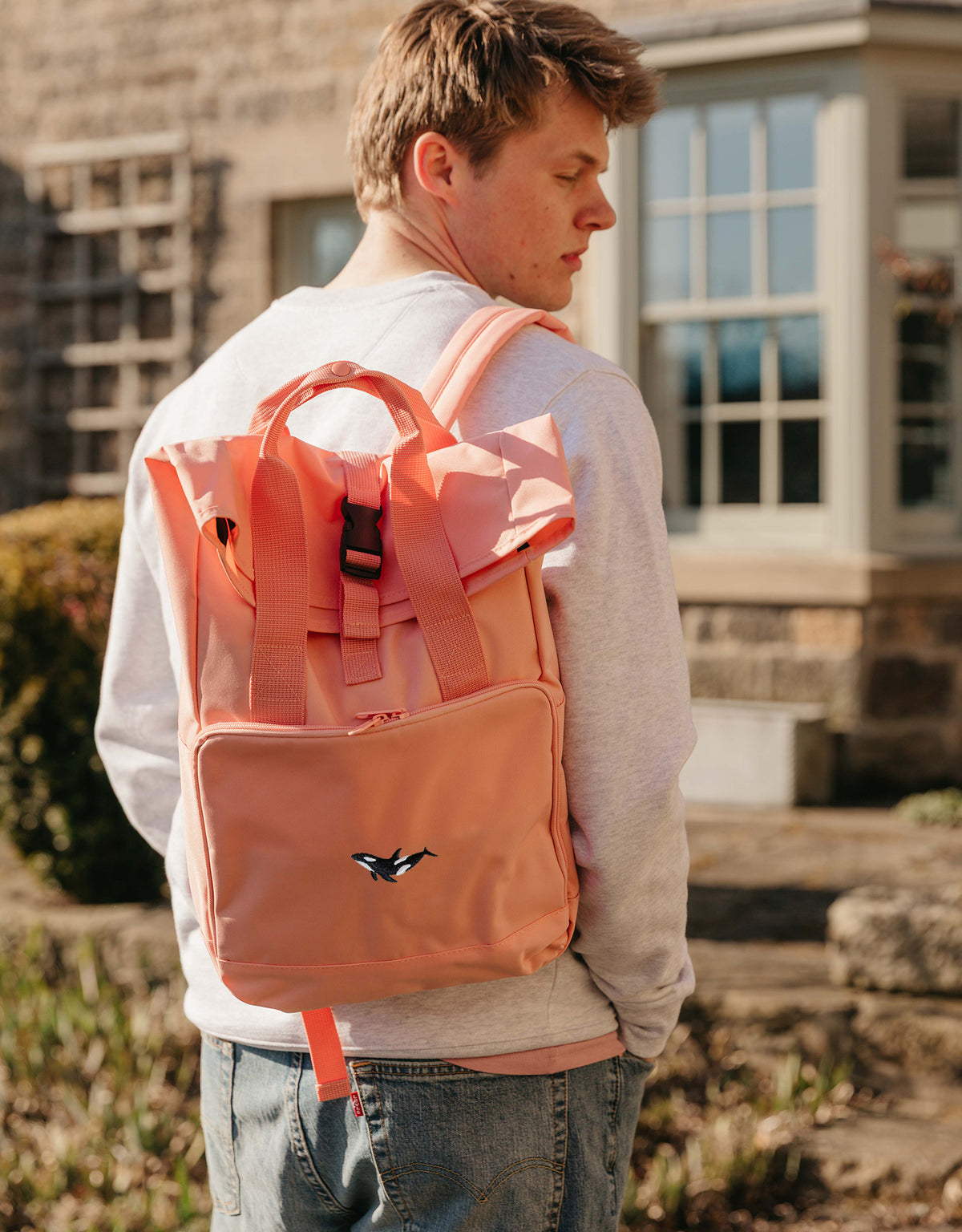 Orca Embroidered Fold-Top Backpack