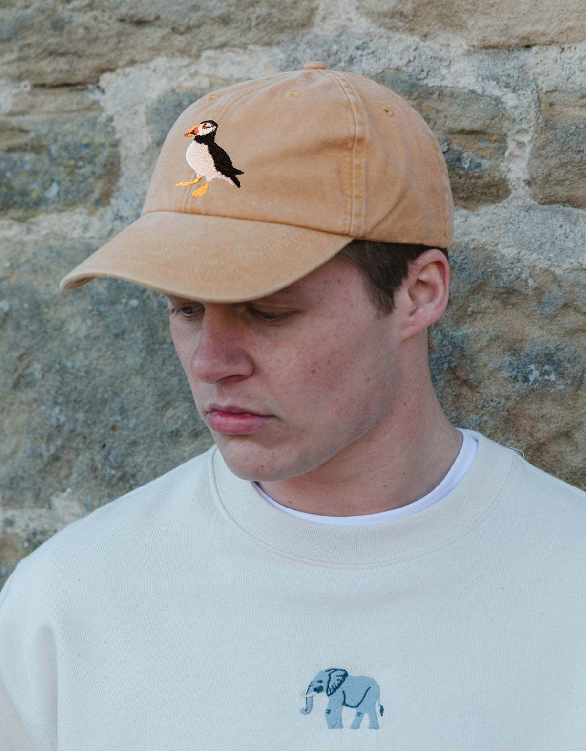 Puffin Embroidered Vintage Cap