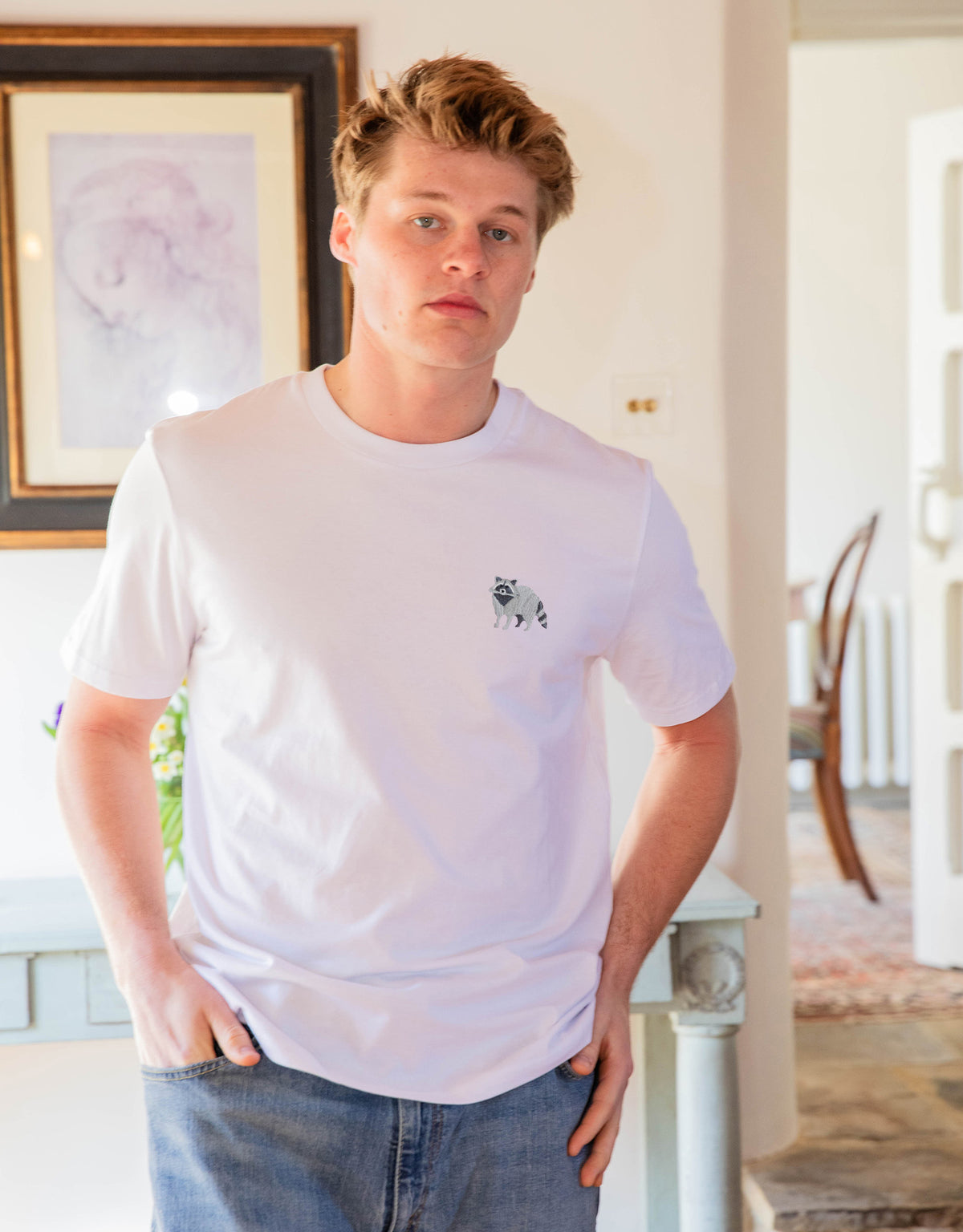 Raccoon Embroidered Unisex T-Shirt
