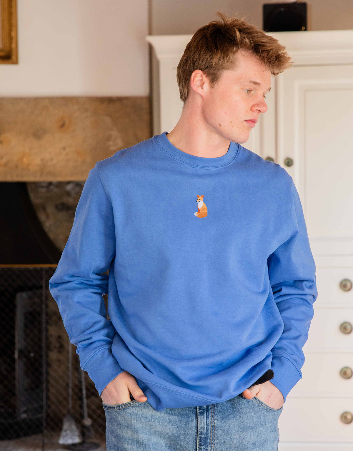Red Fox Embroidered Unisex Sweatshirt