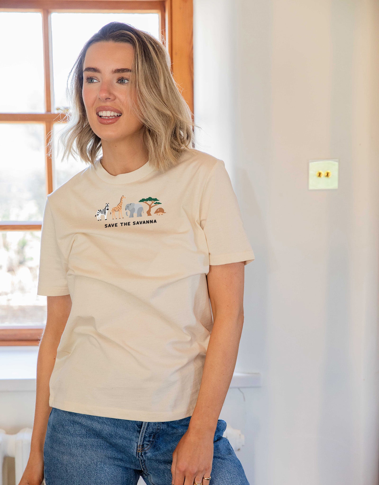 Save The Savanna Embroidered Unisex T-Shirt