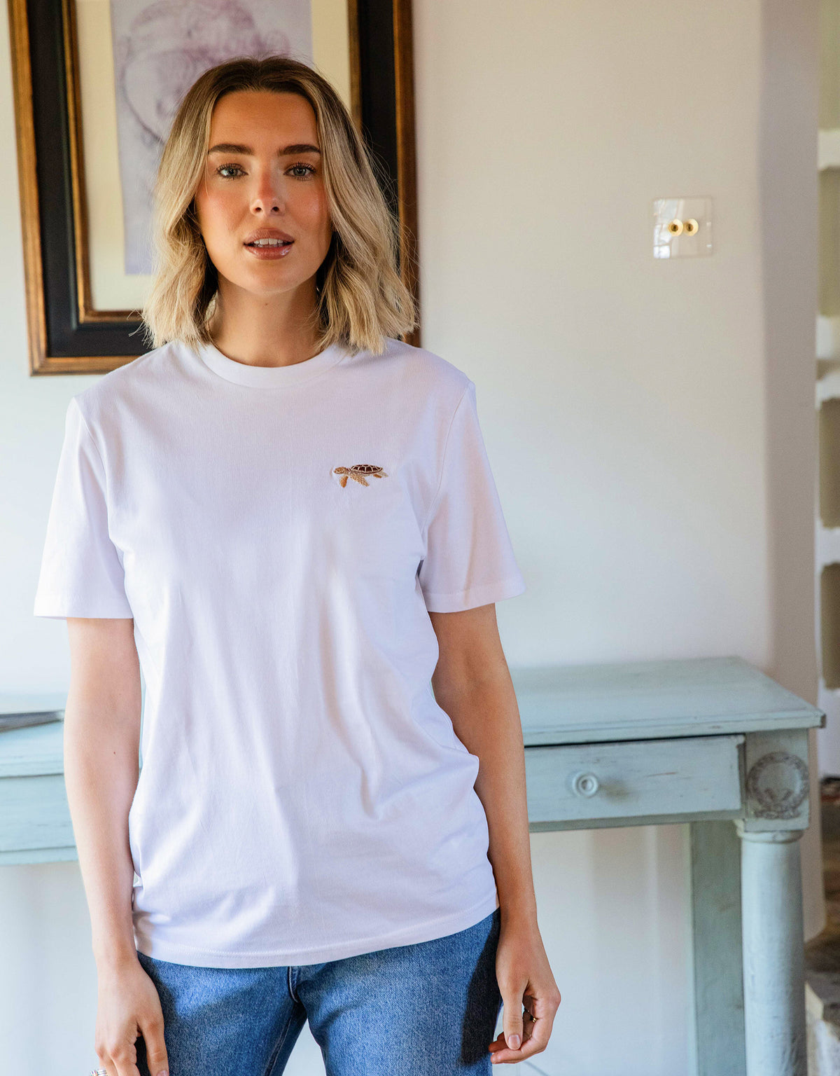 Sea Turtle Embroidered Unisex T-Shirt