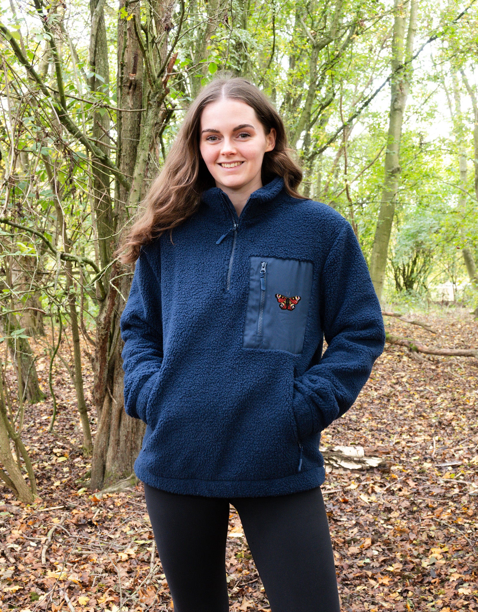 Peacock Butterfly 1/4 Zip Recycled Polyester Fleece