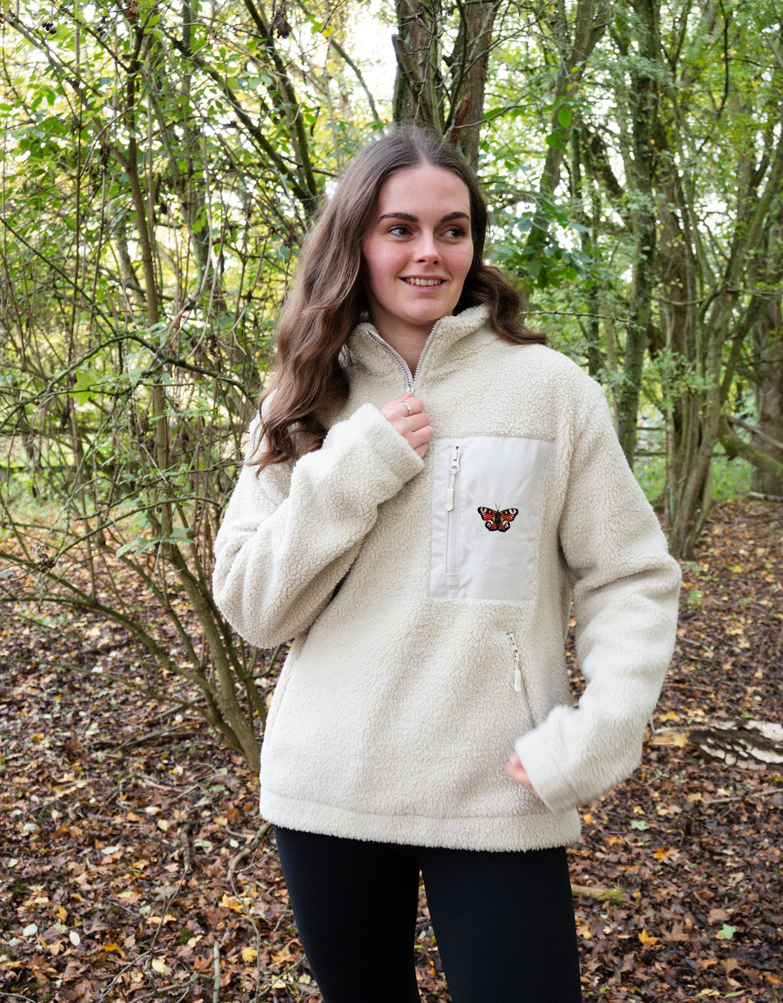 Peacock Butterfly 1/4 Zip Recycled Polyester Fleece