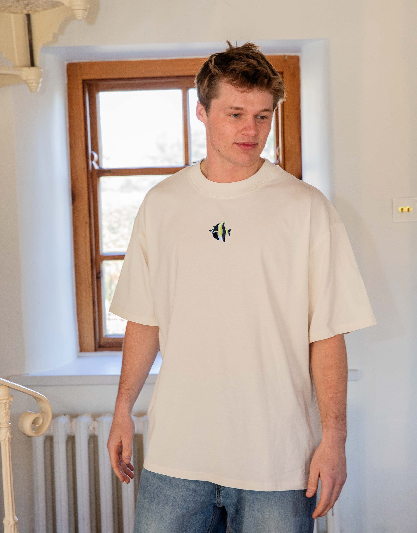 Angelfish Embroidered Unisex Oversized Tee