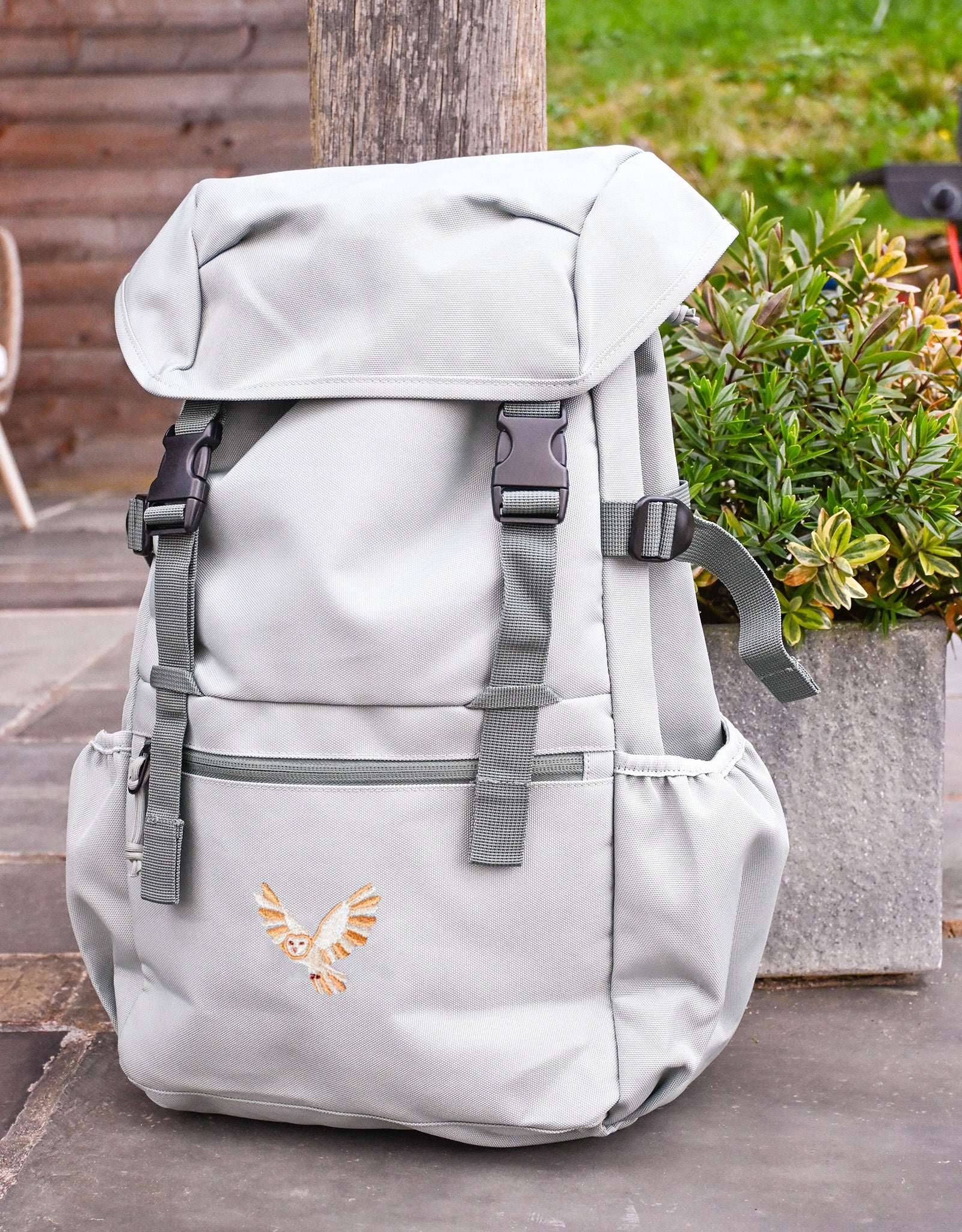 Barn Owl Embroidered Recycled Rucksack