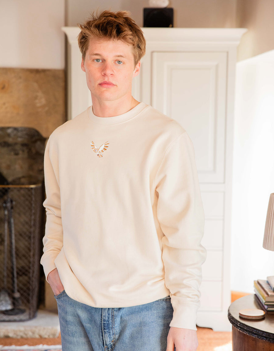 Barn Owl Embroidered Unisex Sweatshirt