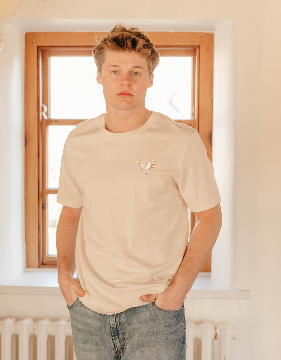 Barn Owl Embroidered Unisex T-Shirt