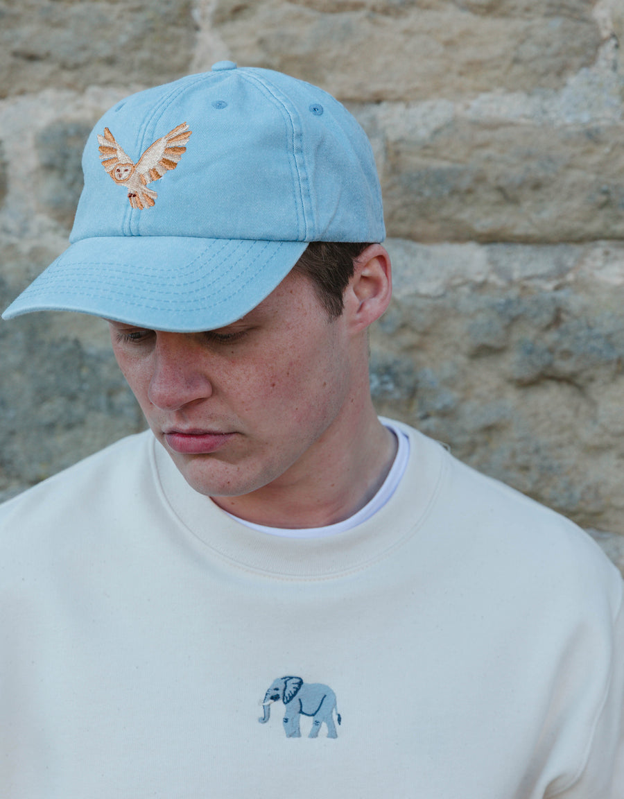 Barn Owl Embroidered Vintage Cap