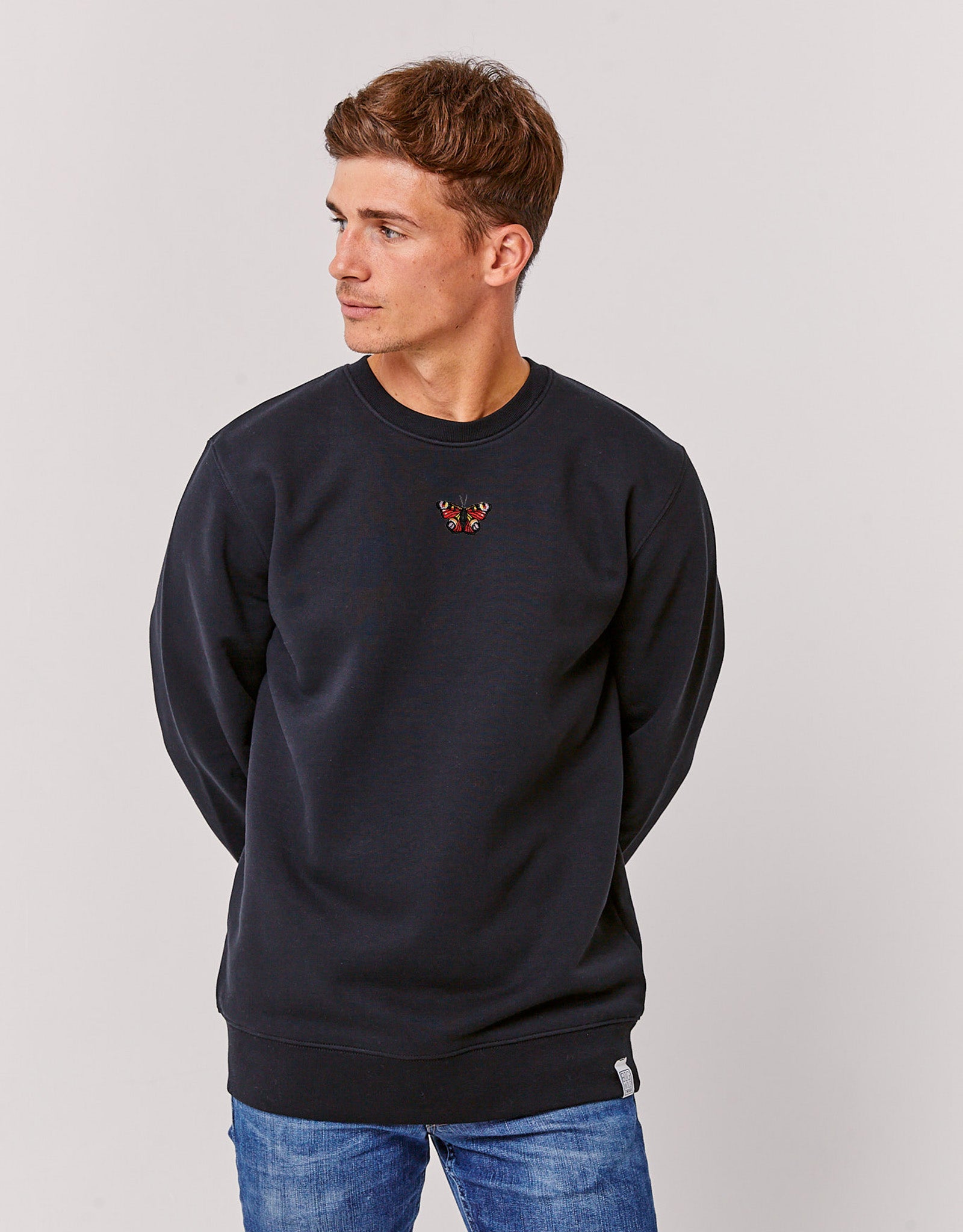 Peacock Butterfly Embroidered Unisex Sweatshirt