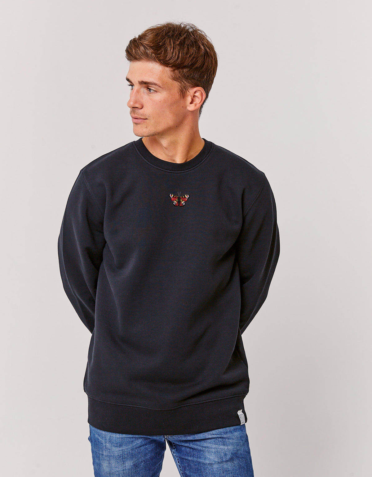Peacock Butterfly Embroidered Unisex Sweatshirt