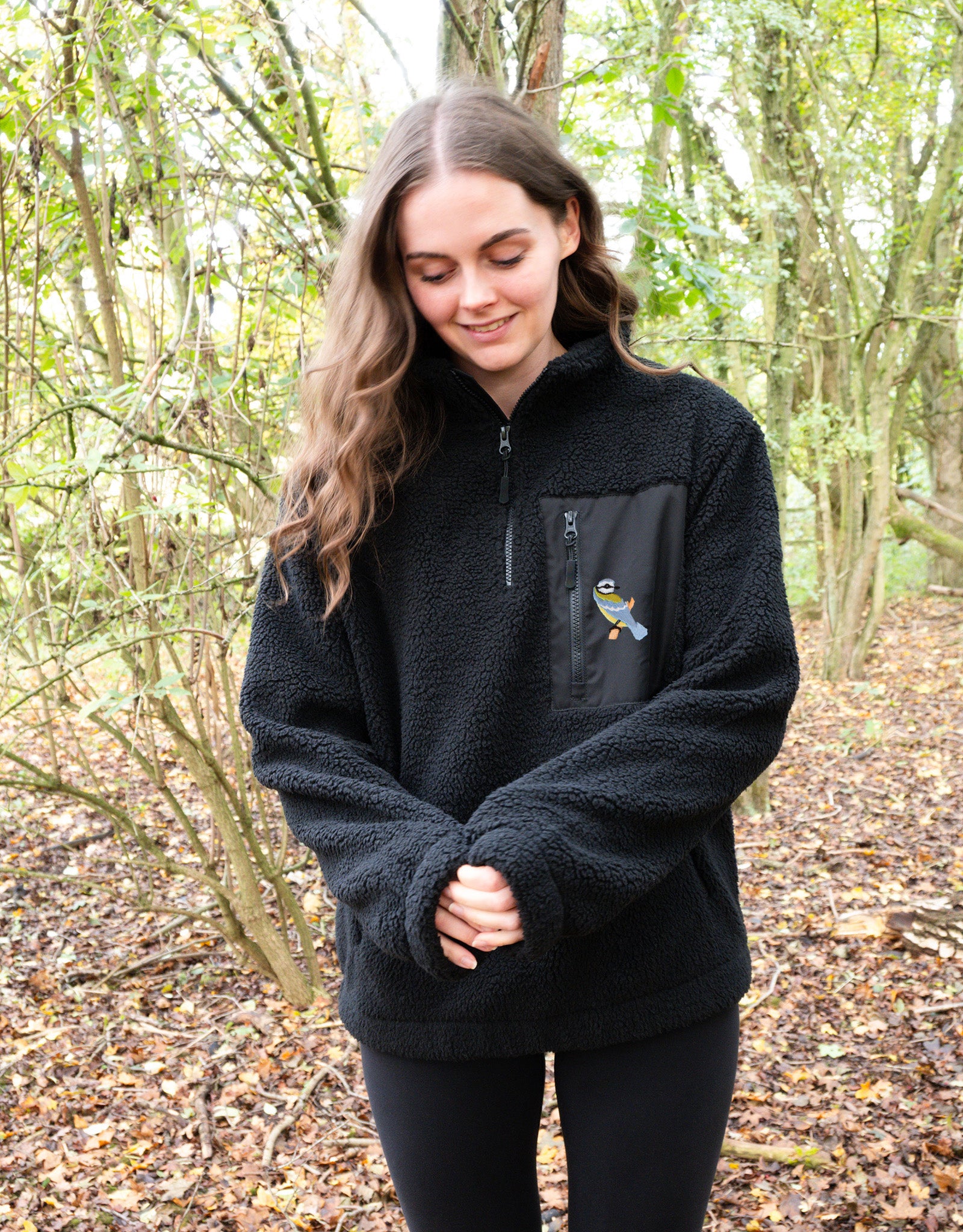 Blue Tit 1/4 Zip Recycled Polyester Fleece