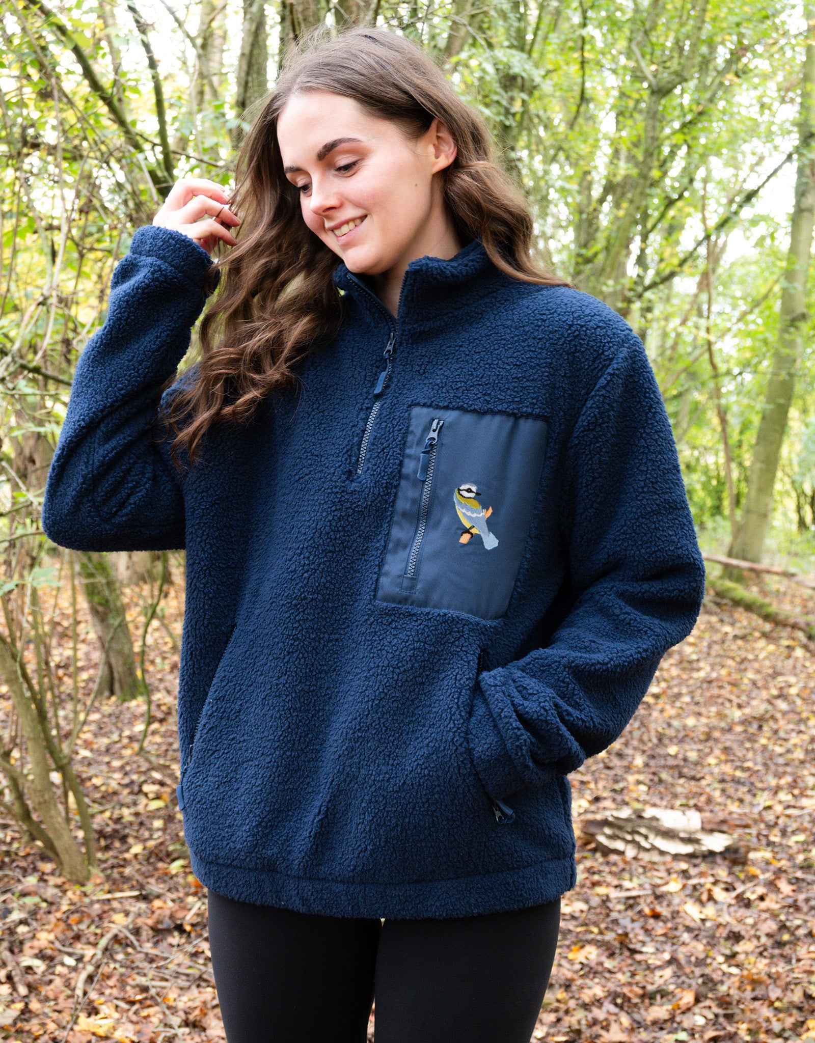 Blue Tit 1/4 Zip Recycled Polyester Fleece