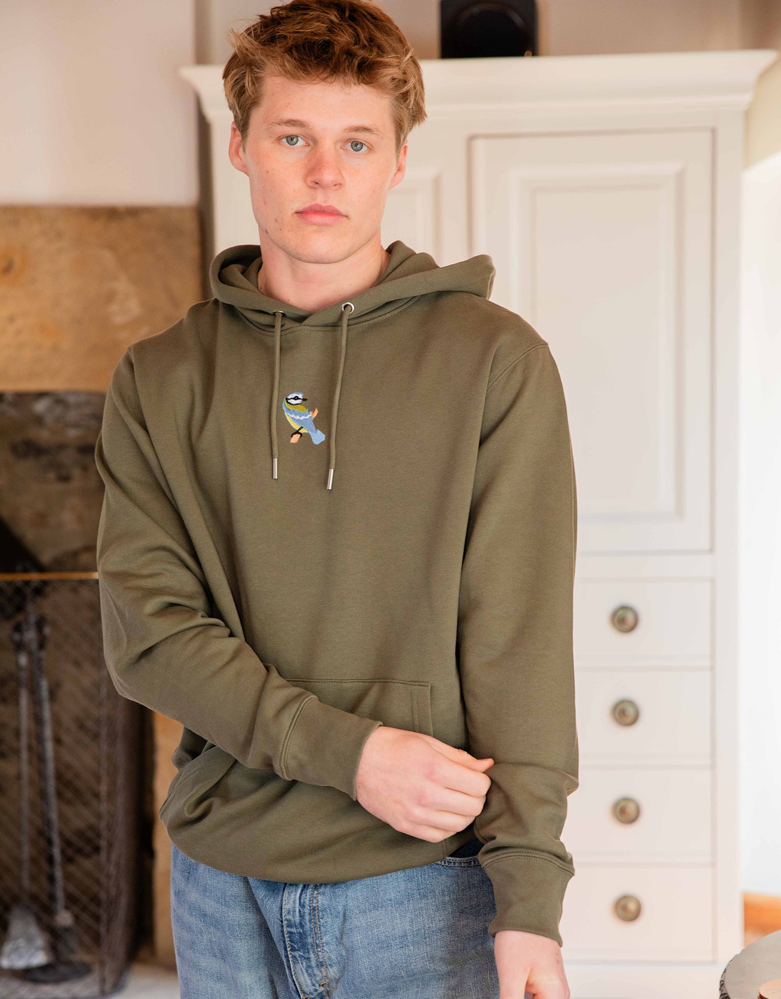 Blue Tit Embroidered Unisex Hoodie
