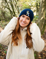 Blue Tit Embroidered Beanie