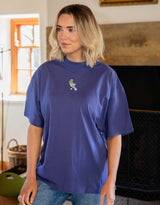 Blue Tit Embroidered Unisex Oversized Tee