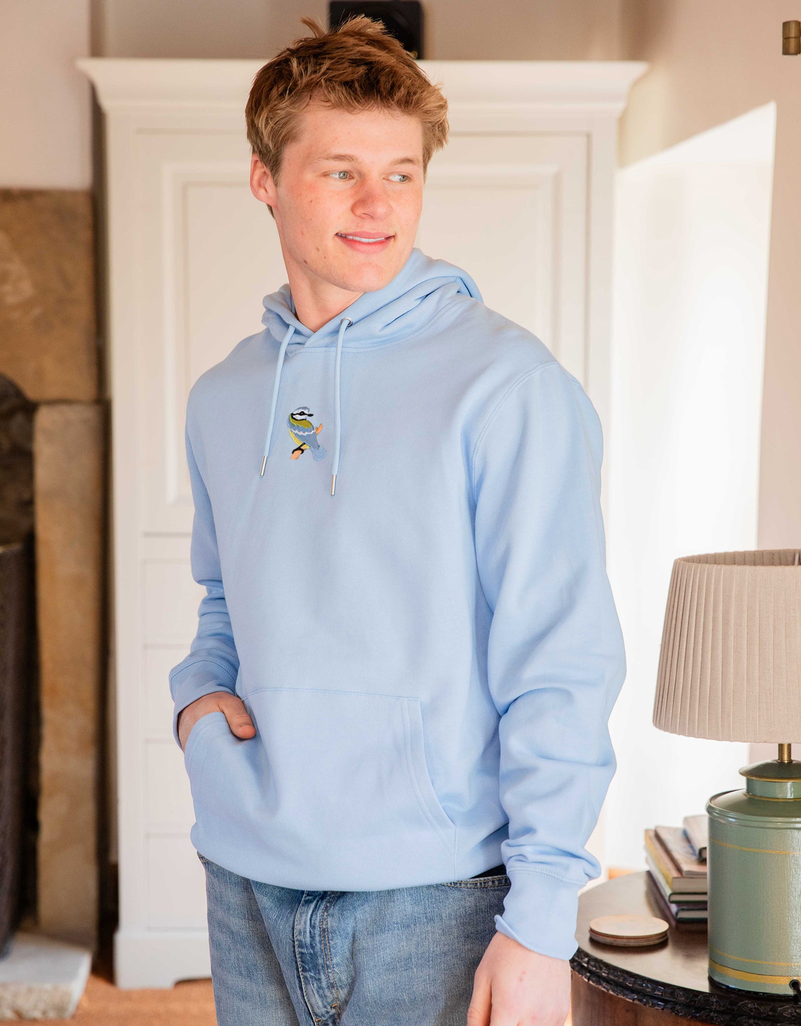 Blue Tit Embroidered Unisex Hoodie