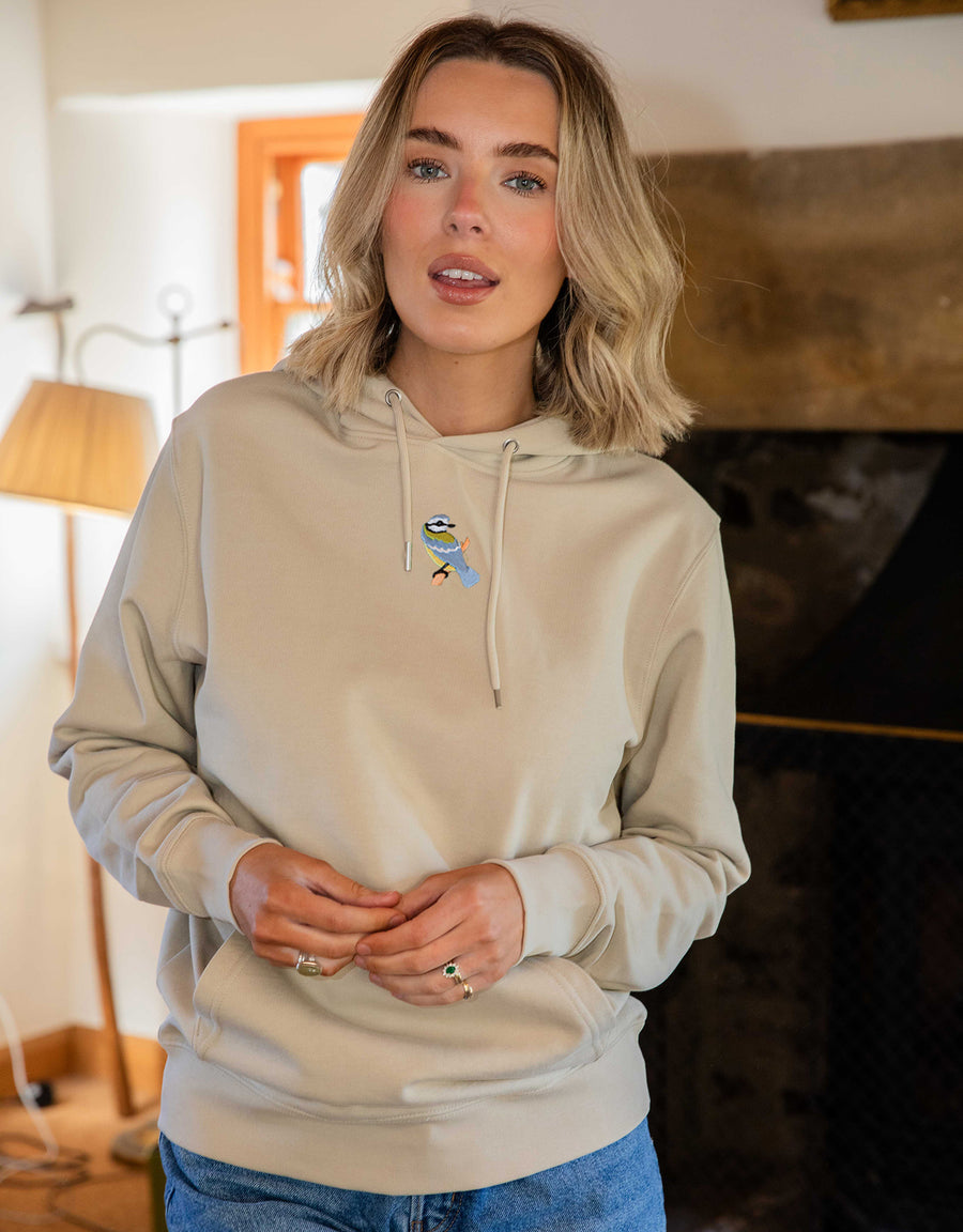 Blue Tit Embroidered Unisex Hoodie