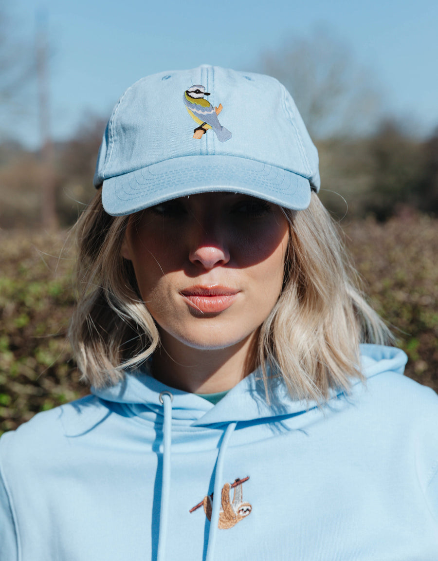 Blue Tit Embroidered Vintage Cap