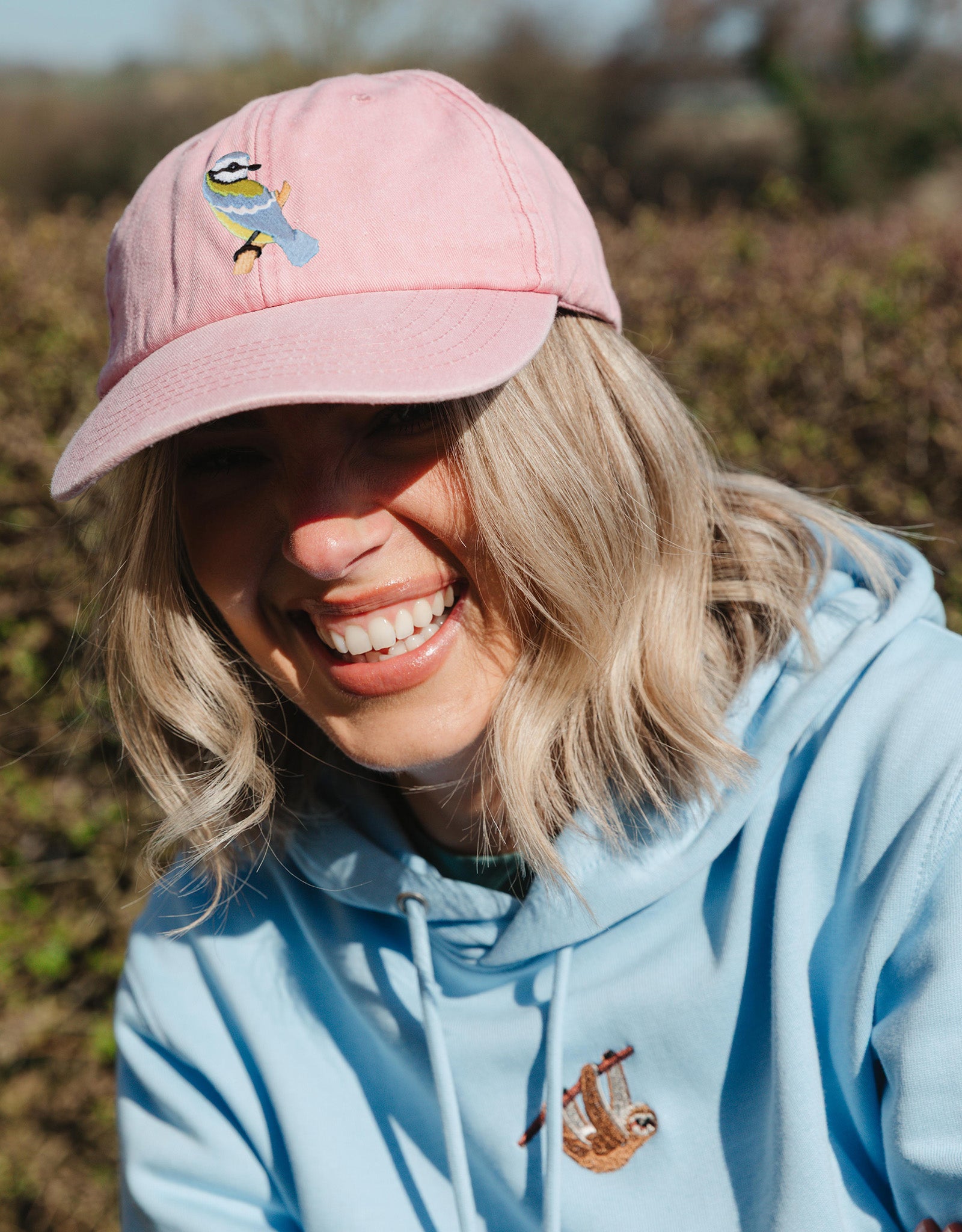 Blue Tit Embroidered Vintage Cap