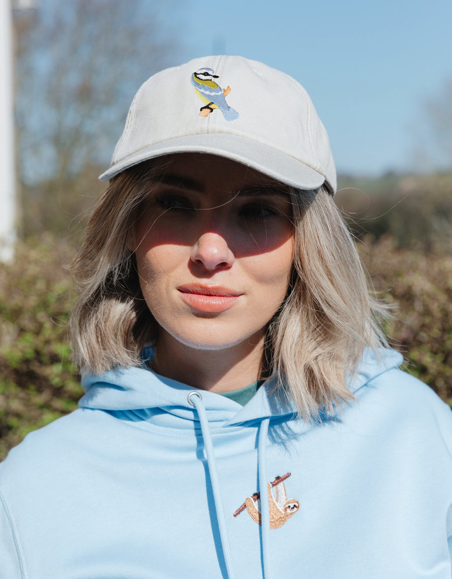 Blue Tit Embroidered Vintage Cap