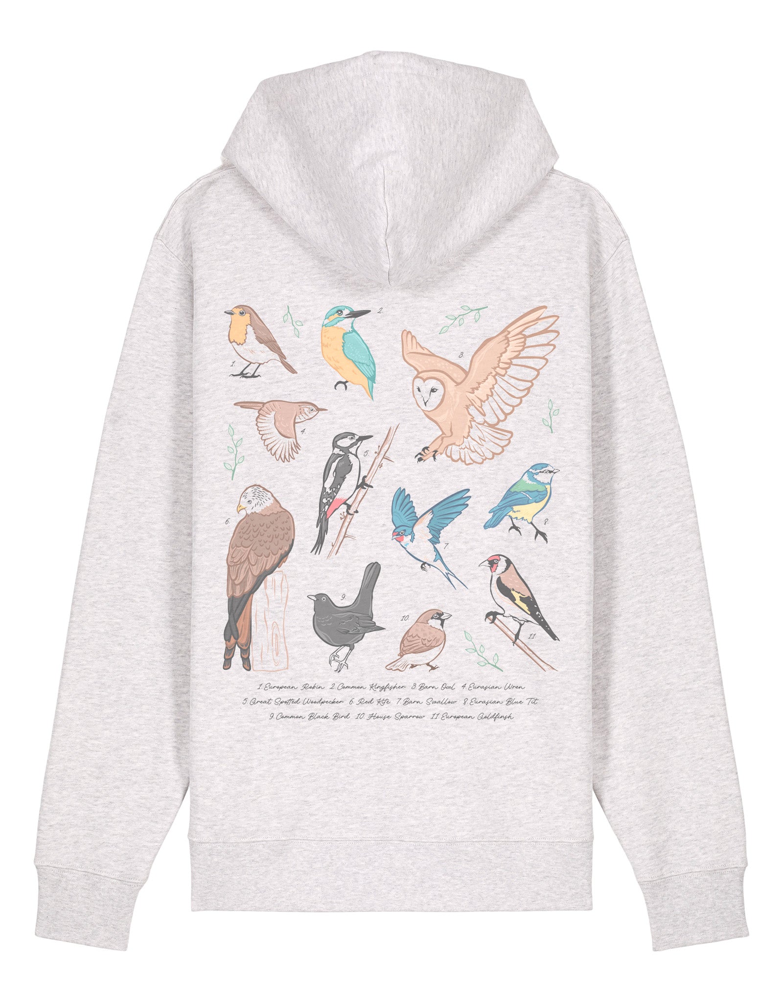 British Birds Printed Unisex Hoodie