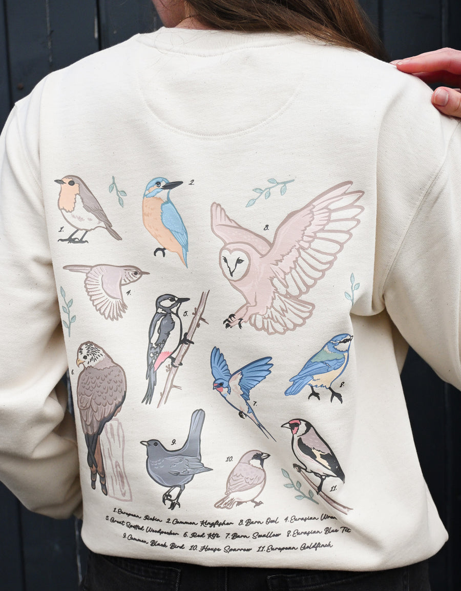 British Birds Printed Unisex Sweatshirt
