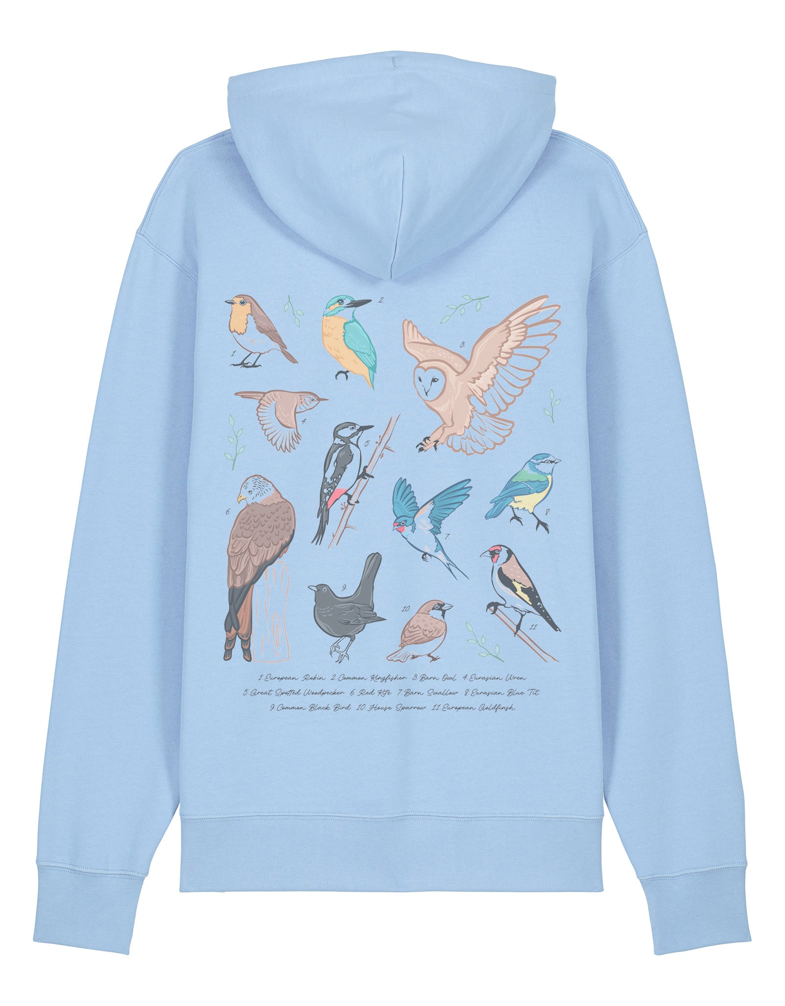 British Birds Printed Unisex Hoodie