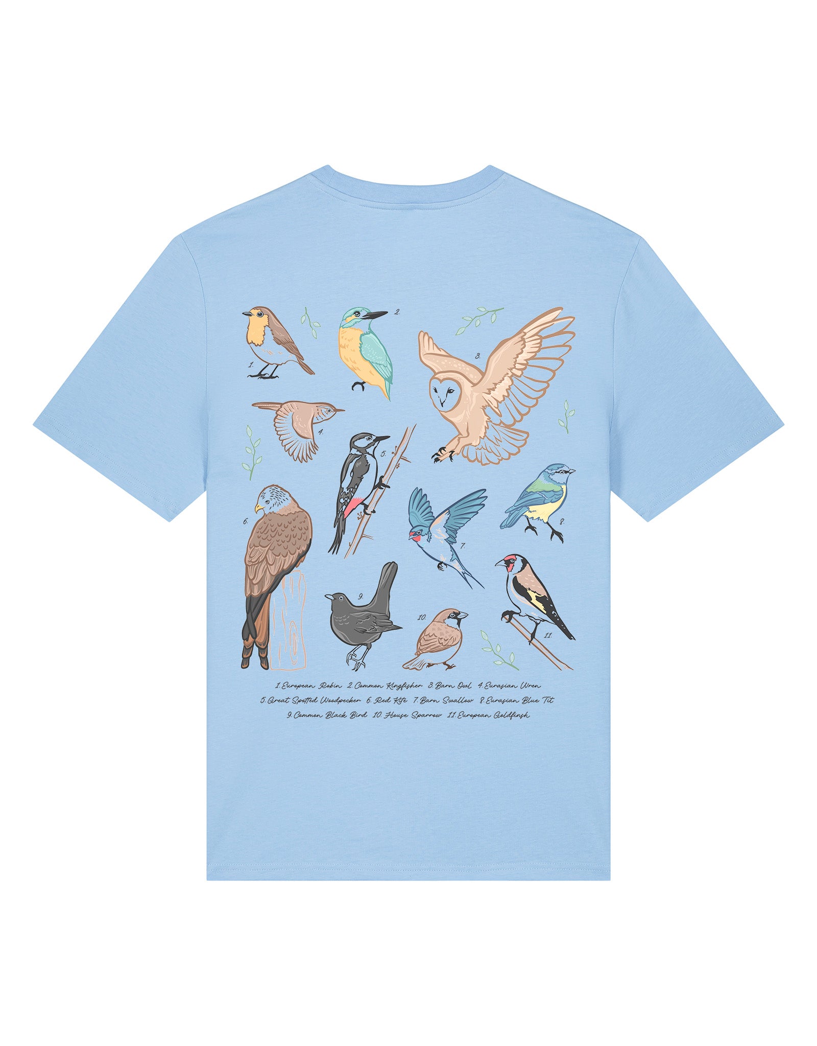 British Birds Printed Unisex T-Shirt