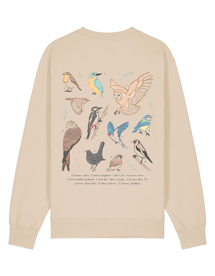 British Birds Printed Unisex Sweatshirt