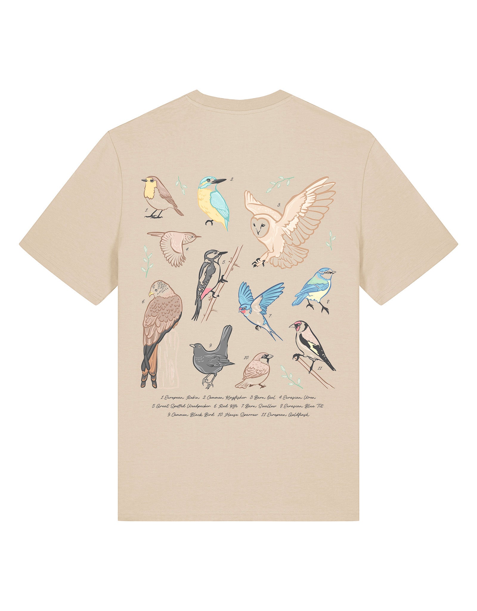 British Birds Printed Unisex T-Shirt