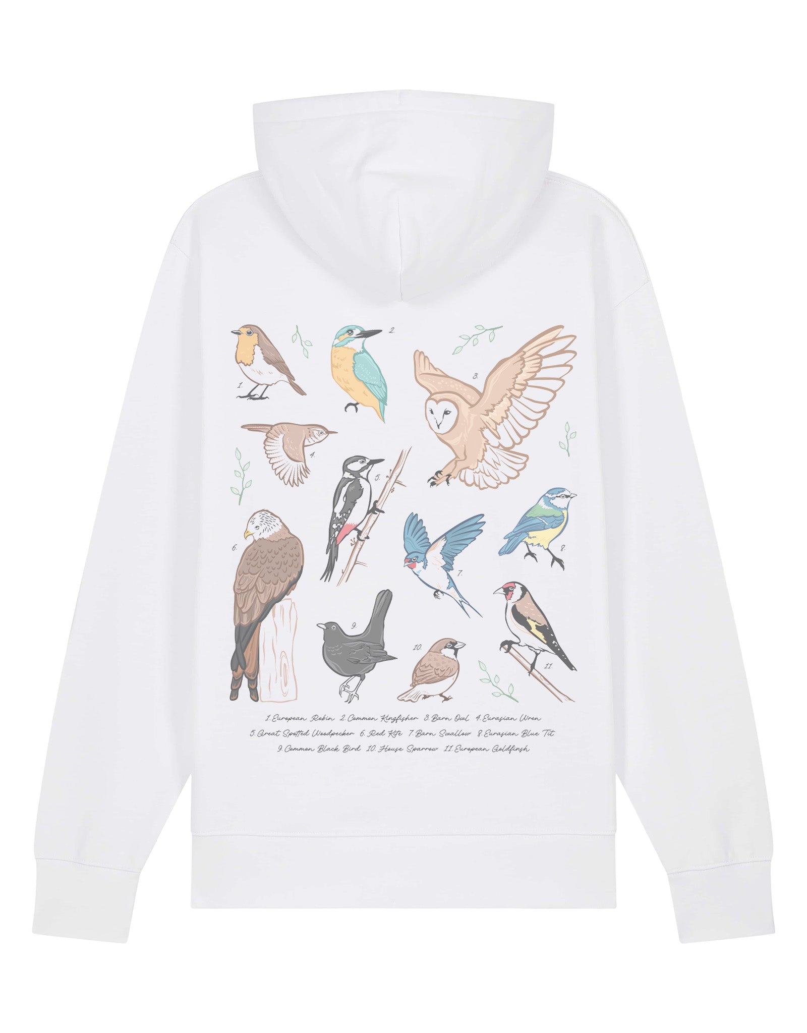 British Birds Printed Unisex Hoodie