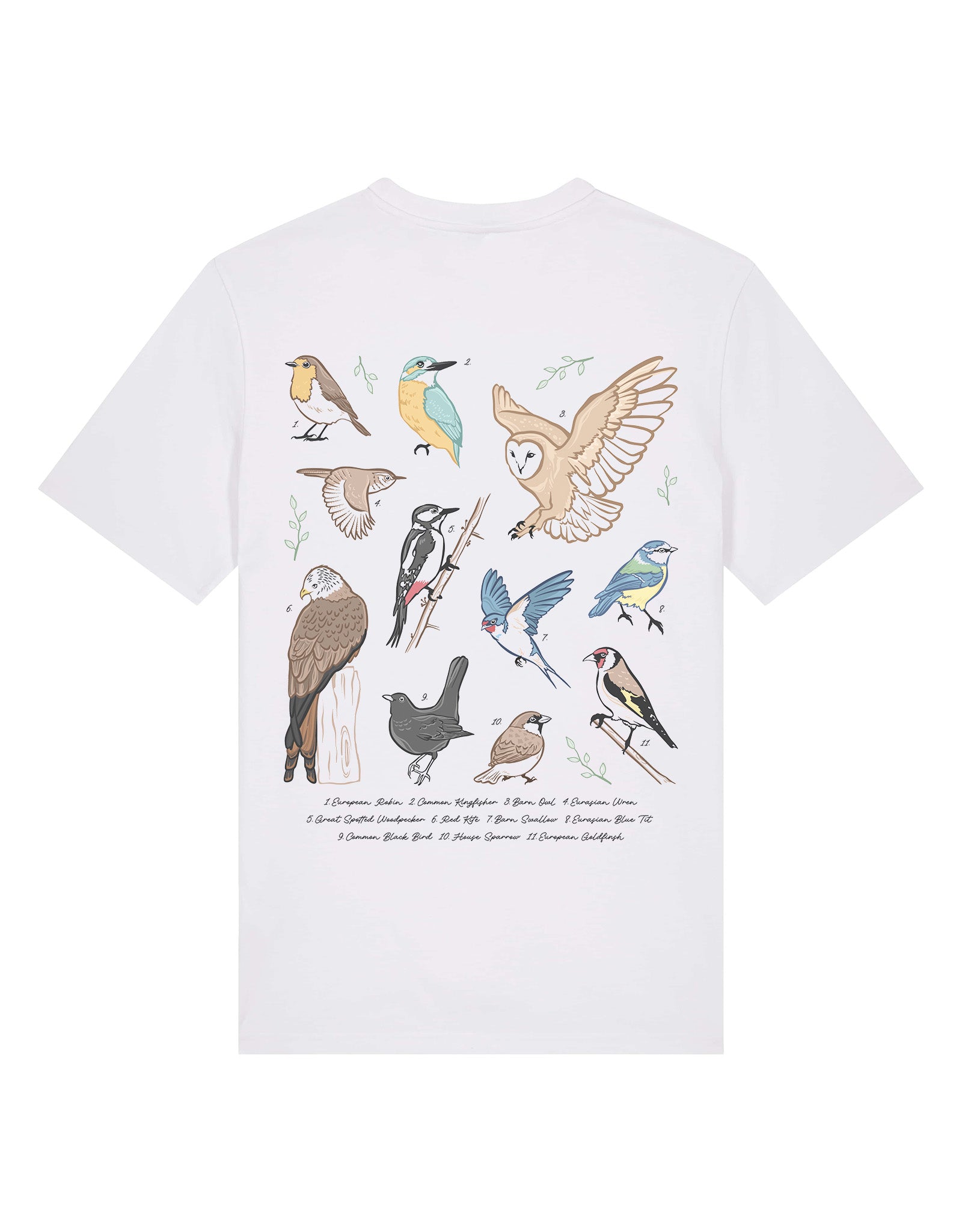 British Birds Printed Unisex T-Shirt