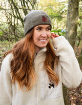 Brown Bear Embroidered Beanie
