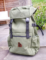 Brown Bear Embroidered Recycled Rucksack