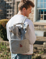 Brown Bear Embroidered Fold-Top Backpack