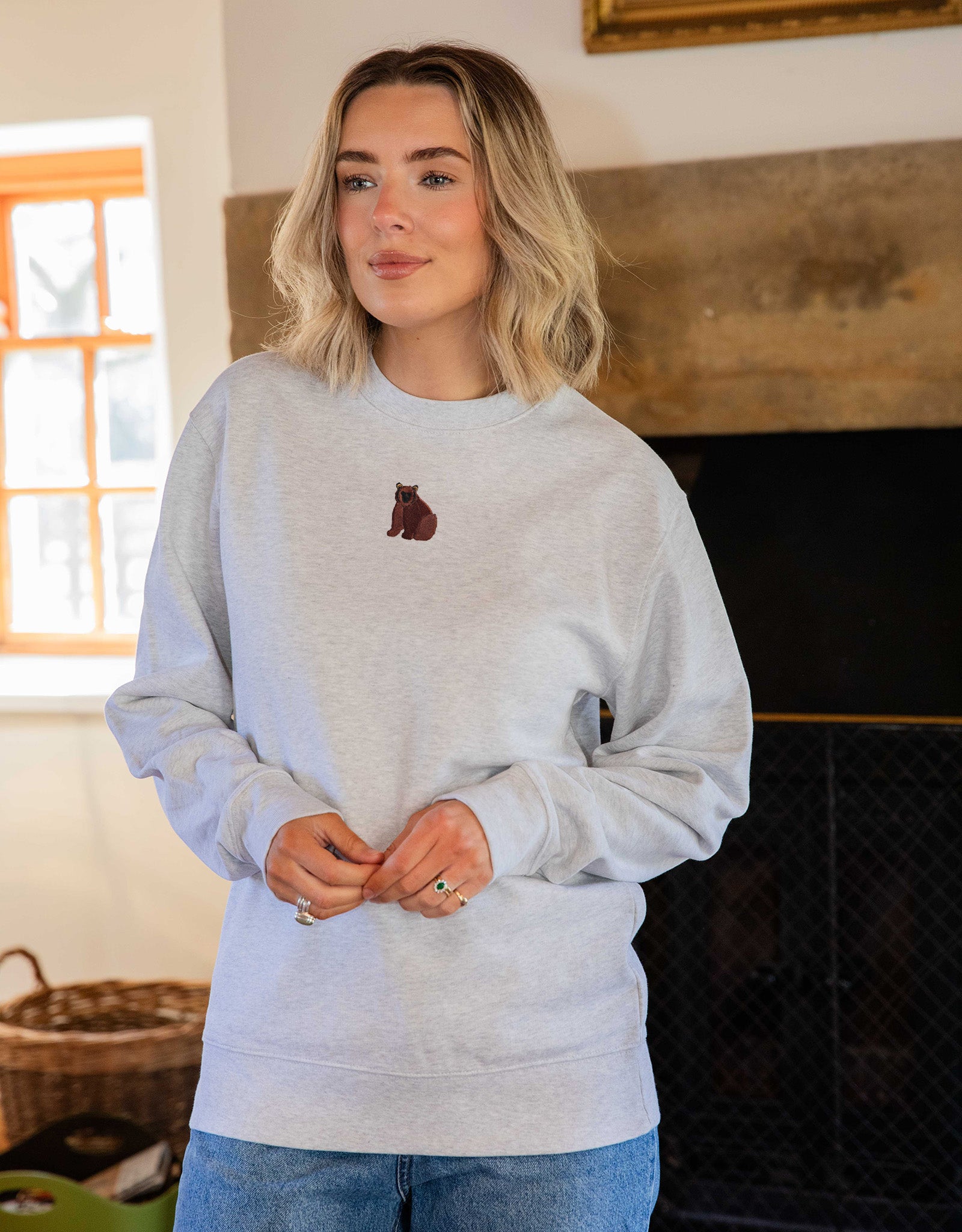 Brown Bear Embroidered Unisex Sweatshirt